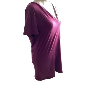 Mossimo Supply Co. Rich Purple V-Neck Short Sleeve Tee Size L
